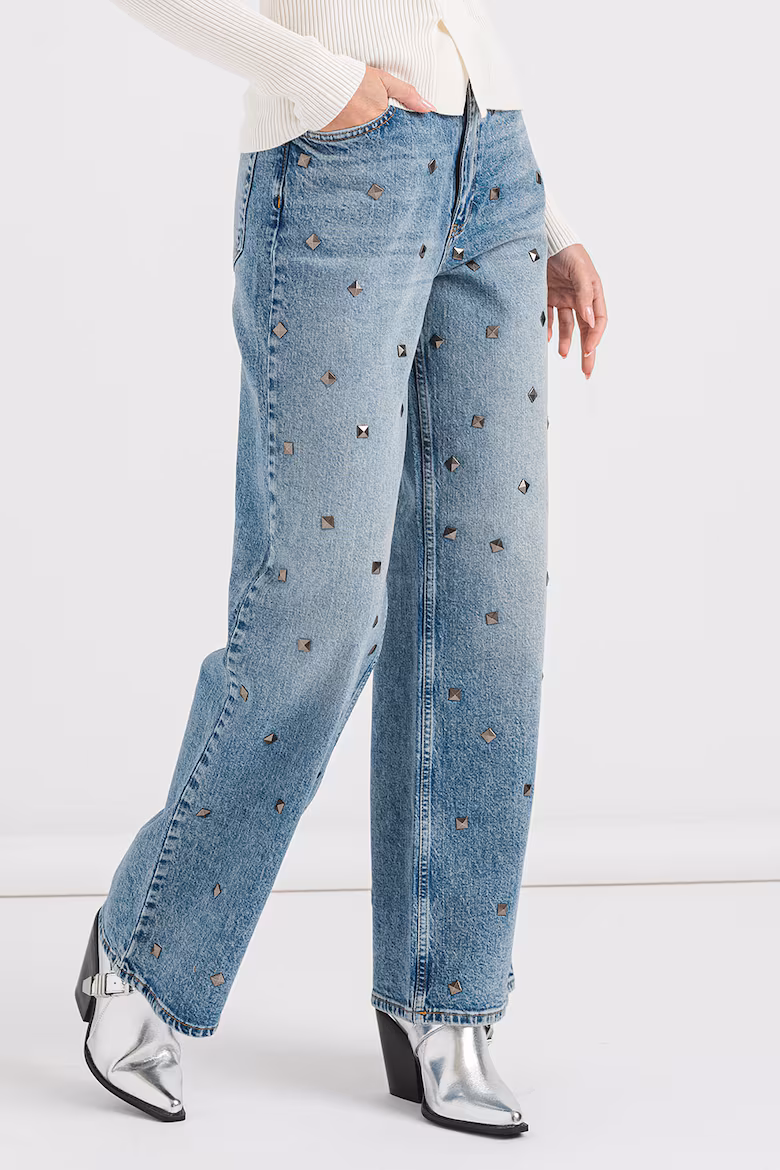 Blugi cu croiala ampla si aplicatii Liu Jo Black Friday 2025