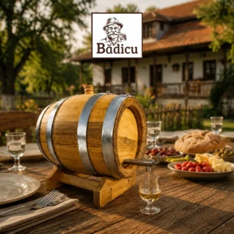 Butoi Din Lemn Dud 10 L Badicu Suport Cadou 1.webp