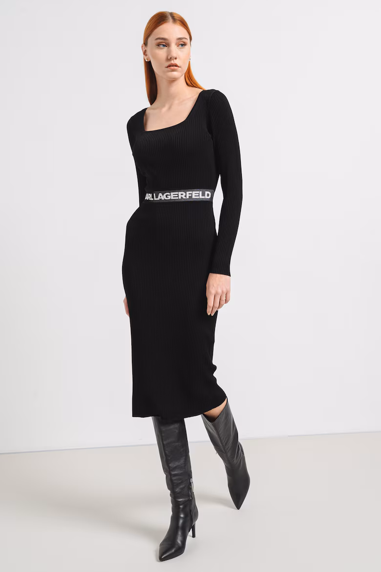 Rochie striata tricotata Karl Lagerfeld Black Friday 2025